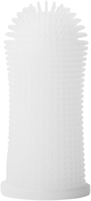 Dog Finger Toothbrush – Soft Silicone Finger Brush for Dogs & Puppies – Gentle Dental Care for Pets – Easy-to-Use Dog Toothbrush for Small, Medium & Large Breeds (White)