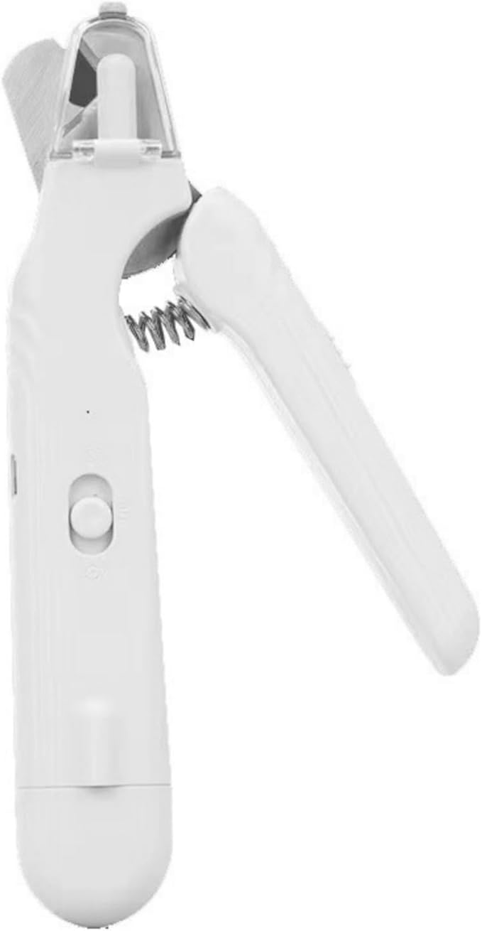 Quiet 2 in 1 Dog Nail Clippers & Cat Claw Trimmers,USB Rechargeable Claw Clippers for Small Medium Dogs and Cats,Cordless Safe Guard Nail Grinder with LED Lights White