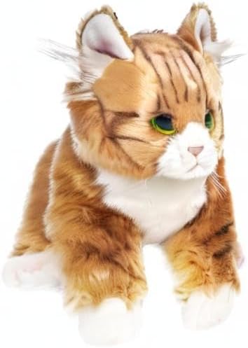 Bearington Cat Stuffed Animal - Ralistic Cat Plush Lifelike Tabby Kitty Suffy Maine Coon - Manny 10.5"