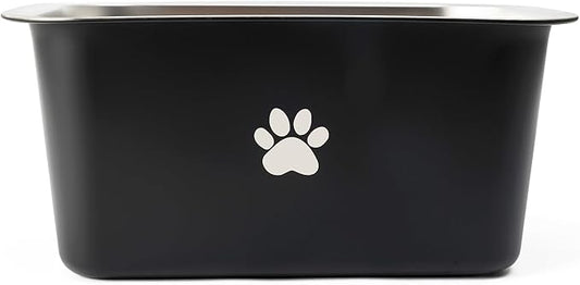 1.2 Gallons 20 Cup Non Slip Stainless Steel Large Dog Water Bowls, Outdoor Metal Dog Bowls Large Breed, High Capacity Water Bowl for Big Giant Huge Dogs, Black