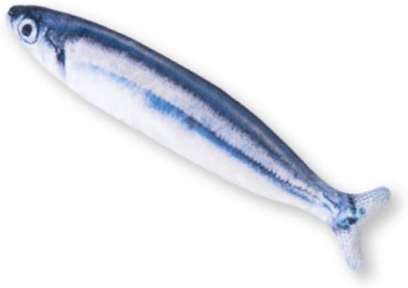BLUE BAY 100% Silvervine Cat Toy, Cat Stress-Relief Toy, for Chewing, Cuddling & Kicking, Multiple Patterns and Sizes (Mackerel (7.5" Length), One Size)