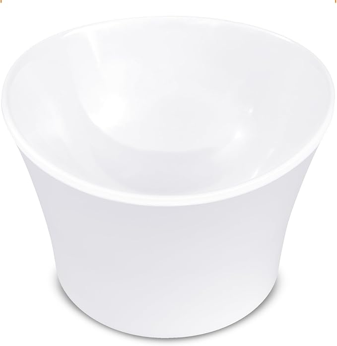 Elevated Cat Water Bowl – Shallow Raised Cat Bowl for Whisker Fatigue; Vet-Recommended Height, Food-Grade Melamine, Non-Slip & Dishwasher Safe Cats Dish - 8 oz, White