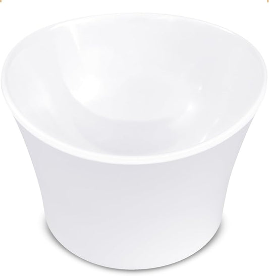 Elevated Cat Water Bowl – Shallow Raised Cat Bowl for Whisker Fatigue; Vet-Recommended Height, Food-Grade Melamine, Non-Slip & Dishwasher Safe Cats Dish - 8 oz, White