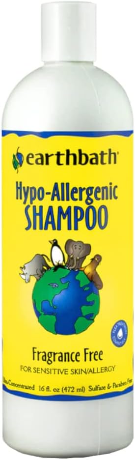 earthbath, Hypoallergenic Dog Shampoo - Fragrance Free Dog Shampoo for Allergies and Itching, Made in USA, Cruelty Free Dog Wash, Gentle Puppy Shampoo, Soothing Cat Shampoo - 16 Oz (1 Pack)