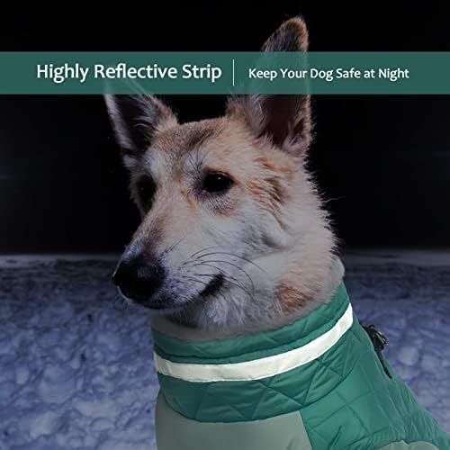 Lelepet Dog Coat Warm Dog Winter Coat Waterproof Dogs Jacket with Harness Built in Reflective Pet Fleece Vest Zip-Up Cold Weather Coats for Dogs Turtleneck & Windproof Coats Chihuahua Mint Green XS
