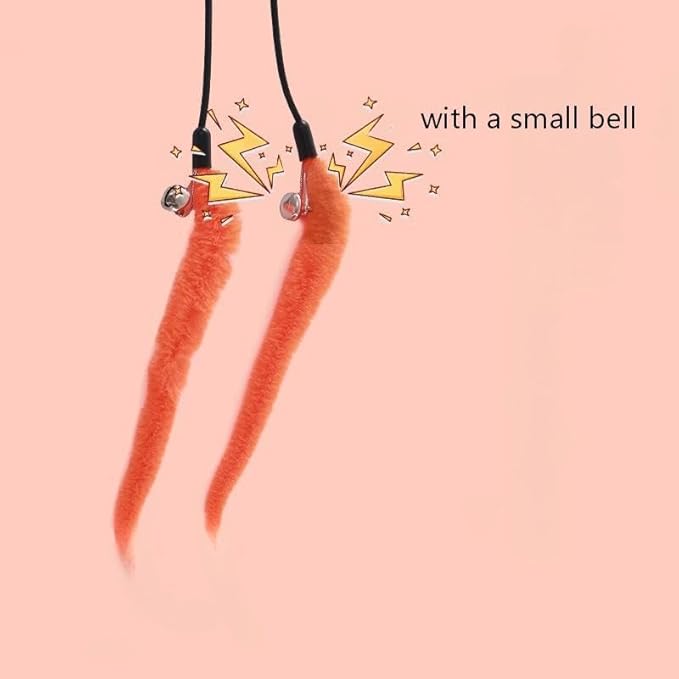 2-Pack Interactive cat Wand Toys with Bells, Caterpillar-Shaped cat Teaser, pet Supplies cat Wand