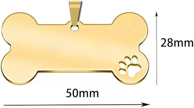 Dog Name Tag Engraved for Pets Custom Dog ID Tags Stainless Steel for Small Large Dogs Cats Collar Hollowed Paw Shaped Dog Tags Personalized Name, Address, Phone Number (Rose Gold)
