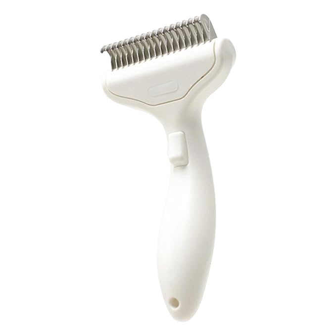 2026 Upgrade Cat Grooming Brush Self Cleaning, Self Cleaning Slicker Brush Small for Dog & Cat, Pet Grooming Deshedding Tool for Detangling & Dematting Long, Easy To Clean Loose Undercoat (White#G)