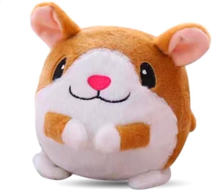 Interactive Dog Toys, 2025 New Active Moving Pet Plush Toy, Rechargeable Squeaky Dog Ball Toy with Talking Sound, Washable Cartoon Pig Plush Toy for Dogs Puppies (Hamster)