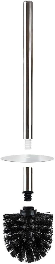 Isaac Jacobs White Ceramic Cat Toilet Bowl Brush Holder with Chrome Metal Handle (Unassembled) - Bathroom Accessory & Cleaning Storage (Cat)