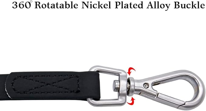 Waterproof Dog Training Leash 50FT 30FT 15FT 10FT 5FT Heavy Duty Recall Long Lead for Large Medium Small Dogs (15FT, Black)