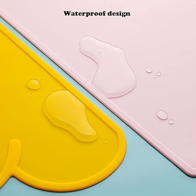 Love Dream Silicone Pet Feeding Food Mat with Raised Edge, Anti-Slip Waterproof Pet Bowl Mat Placemat for Dog and Cat (Coffee)