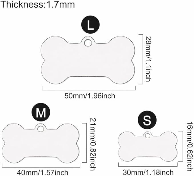 Custom Stainless Steel Dog Tag – Laser Engraved Pet ID Tag, Shiny Polished Metal, Lightweight & Affordable, Personalized for Dogs & Pets (Large, Silver)