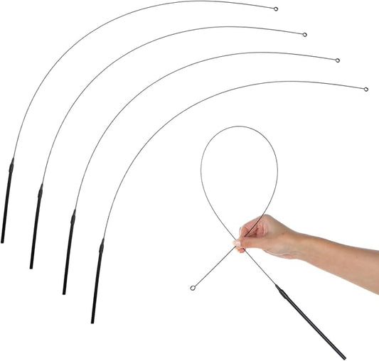 5 Pack Cat Wand Toy Replacement Rod, 32'' Flexible Steel Wire Teaser Indoor Cats Chase Toys Indoor Cat Interactive Toys for Feather Toy Worms