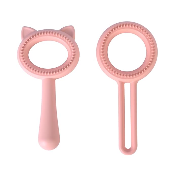 2pcs pink) Cat Brushes for Indoor Cats Shedding, Brush for Long or Short Haired Cats, Grooming Brush Comb for Kitten Rabbit Massage Removes Loose Fur