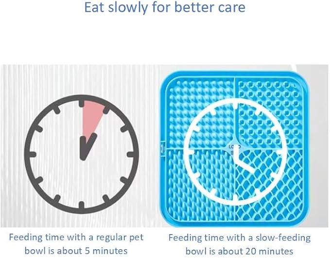 2 Pack Anti-Slip Licking Mat, Pet Food Mat Waterproof Puppy Feeding Mat, Slow Feeder Dog/Cat Bowl, Cat Licking Mat to Relieve Anxiety with Raised Edges (Blue+Green)（6"×6"）