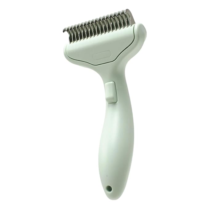 2026 Upgrade Cat Grooming Brush Self Cleaning, Self Cleaning Slicker Brush Small for Dog & Cat, Pet Grooming Deshedding Tool for Detangling & Dematting Long, Easy To Clean Loose Undercoat (Green#E)