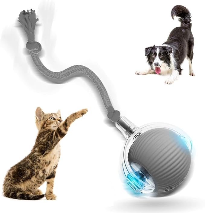 AULCTR Upgrade Interactive Cat Toys Balls for Indoor Cats, 2026 New 360° Smart Automatic Rolling Ball Toy Electric Cat Balls, Motion Activated Ball for Bored Kitten Pet Cats Dogs (Gray)