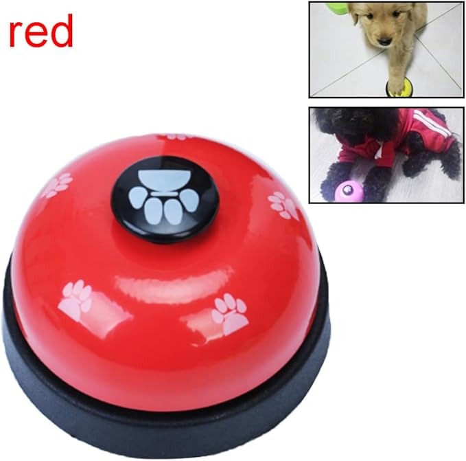 Dog Bell, 1PC Dog Training Bell Puppy Pet Training Bells Cat Door Clear Ring Tell with Non-Skid Rubber Base Communication Device for Your Pet(Red)