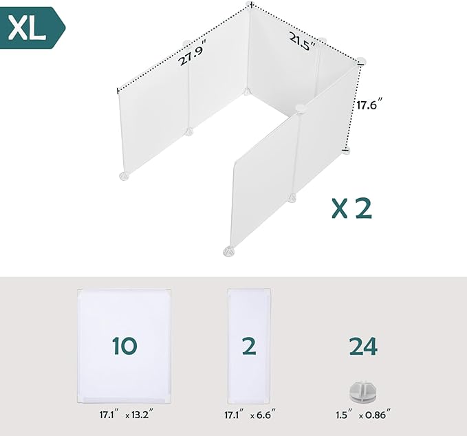 MEEXPAWS Cat Litter Box Enclosure Splash Guard, Light Weight Plastic Pee Shields Extra Large Easy Clean (2 Sets)