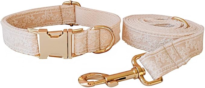 Personalized Dog Collars for Puppy Small Medium Large Pets with Engraved Name and Phone Number (L, Lace)