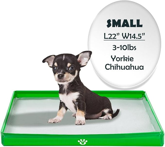 MEEXPAWS Dog Pee Pad Holder Foldable, Puppy Pad Holder Liner Base High Side, Dog Litter Box Indoor for Small Dog 23x15 in, Training Pad Holder Leak-Proof, Potty Pad Holder for Dogs Easy Clean