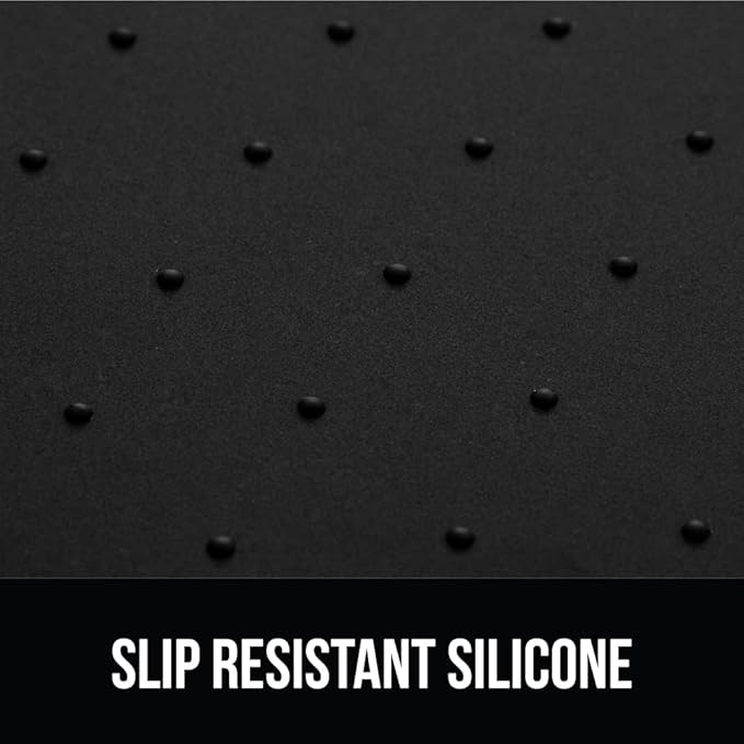 GORILLA GRIP 100% Waterproof Raised Edge BPA Free Silicone Pet Feeding Mat, Dog Cat Food Mats Contain Spills Protects Floors, Placemats for Cats and Dogs Water Bowl, Pets Accessories 28x18 Black
