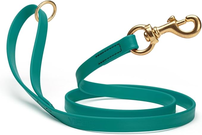 Viper Biothane K9 Working Dog Leash Waterproof Lead for Tracking Training Schutzhund Odor-Proof Long Line with Solid Brass Snap for Puppy Medium and Large Dogs 6ft, Blue Aqua