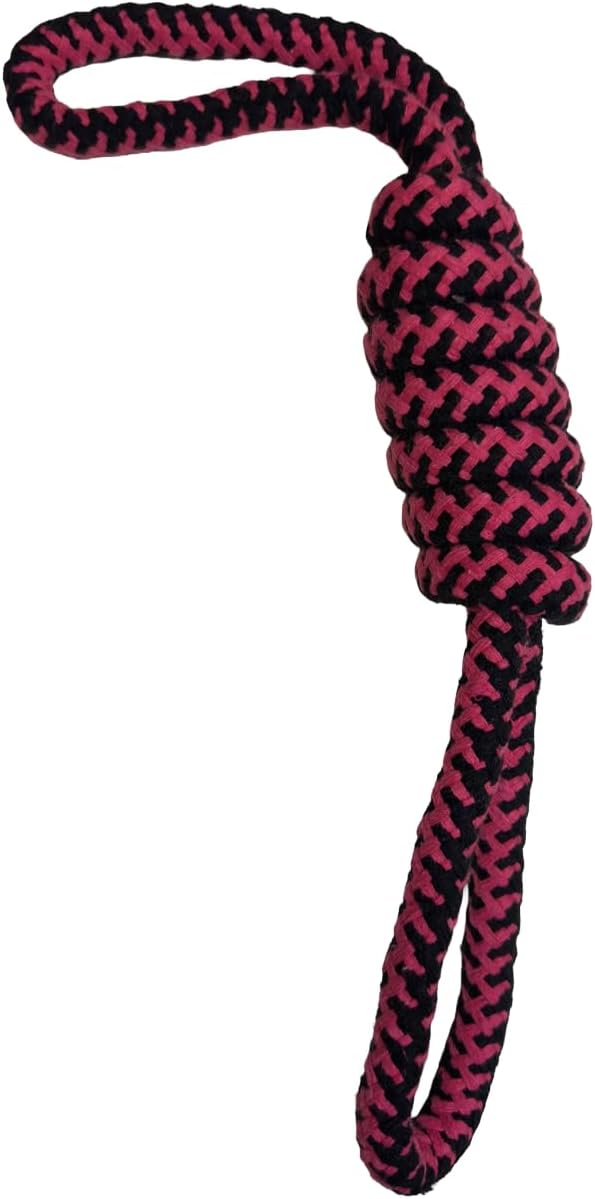 DOGGIE HUSH Cotton Rope Dog Toy, 20 Inch Knotted Tug Pull, Blue (Pink)