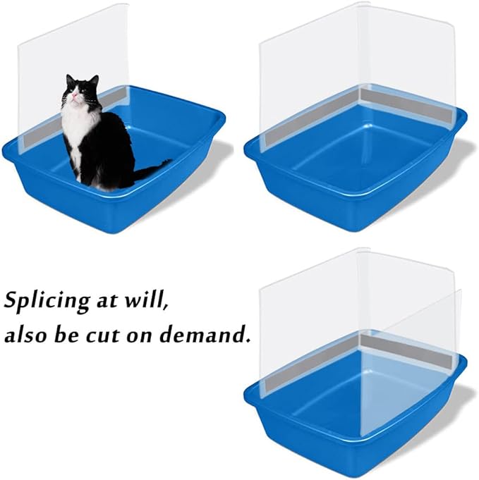 3 Pack Cat Litter Box Pee Shields, High Side Open Top Kitty Litter Pan Shield - Keep Mess in The Pan, (Box Not Included)