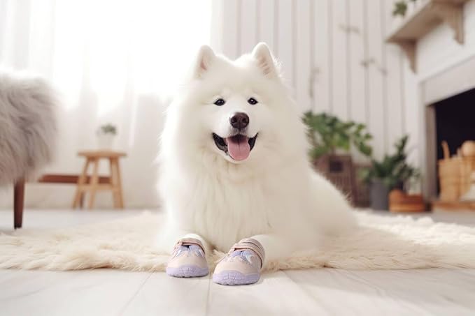 MOKCCI Truelove Dog Boots,Waterproof Pet Shoes with Reflective Straps for Paw Protectors Small Medium Large Dog Summer Winter Snow Outdoor Walking
