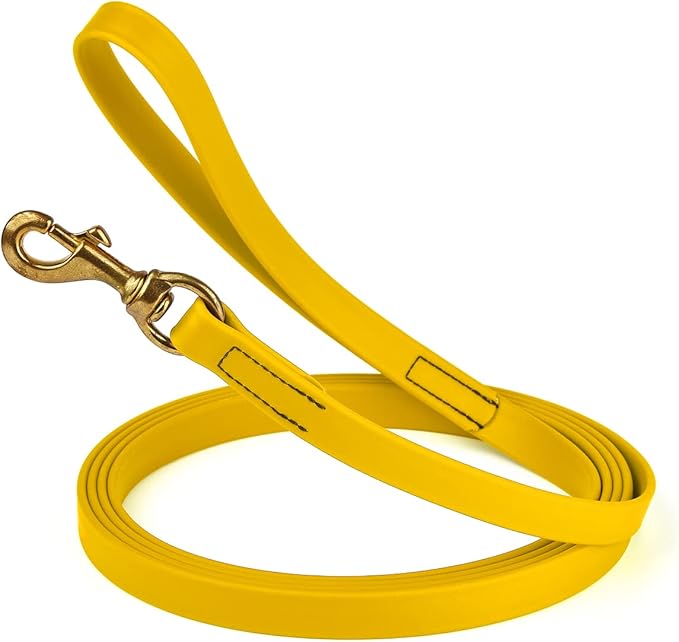 Viper K9 Biothane Working Dog Leash Waterproof Lead for Tracking Training Schutzhund Dog Sport & Search - Odor-Proof Long Line with Solid Brass Snap for Puppy Medium and Large 3/4" x 15ft Lemon Yellow
