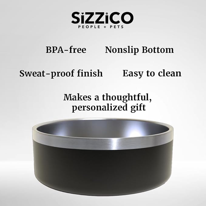Heart + Paws and Name Dog Bowl - Engraved, Nonslip, Custom Dog Bowl, Custom, Stainless Steel, Engraved Pet Bowl, Feeding, Pet Supplies, Pet Food