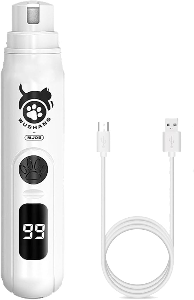 cat Nail Grinders & Clipper, Dog Grinder Clippers Trimmers, for Dogs Electric Best Indoor Cats Painless Claw Care Nails with Guard Light, Quiet Grooming led pet Cutter, Small Rechargeable