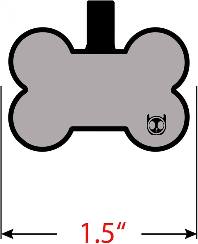 Silent Dog Tag Personalized with 5 Lines of Custom Deep Engraved Durable Soundless Silicone Pet ID Name Tag Bone Design RedTiffany