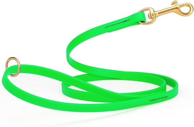Viper Biothane K9 Working Dog Leash Waterproof Lead for Tracking Training Schutzhund Odor-Proof Long Line with Solid Brass Snap for Puppy Medium and Large Dogs 6ft, Tropical Green