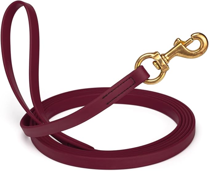 Viper K9 Biothane Working Dog Leash Waterproof Lead for Tracking Training Schutzhund Dog Sport & Search - Odor-Proof Long Line with Solid Brass Snap for Puppy Medium Large 5/8" x 20ft Merlot Burgundy