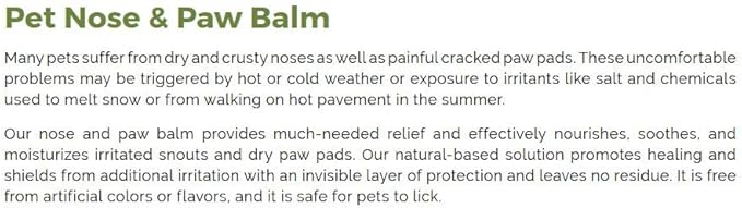 Snarky Pets Nose & Paw Balm for Dogs & Cats - Dog Nose Balm, Natural Moisturizer for Crusty & Chapped Noses, Dry Pads - Safe, Unscented, Lickable, Organic Healing Ointment, 2 oz Jar treatment for dogs