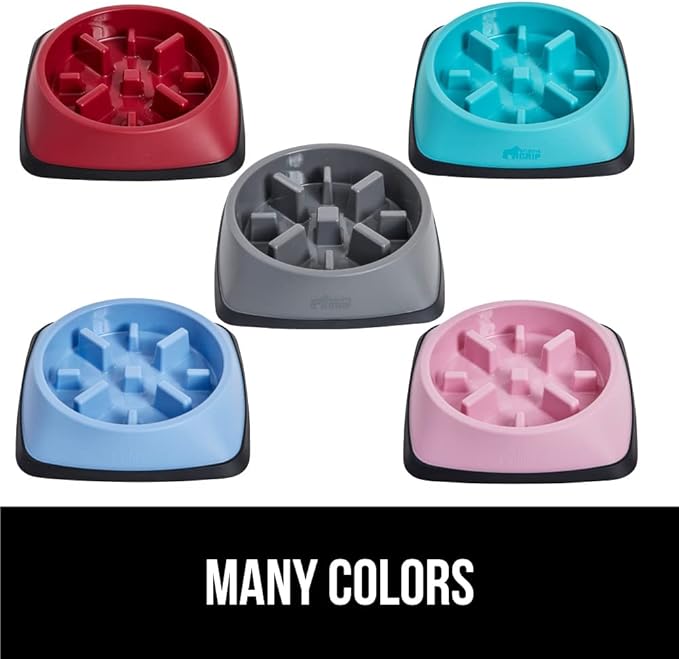 GORILLA GRIP Patented BPA Free Slow Feeder Dog Bowls, 4 Cup Interactive Puzzle Toy for Dogs and Cats Food Training Enrichment, Keeps Pets Busy and Prevents Puppy Overeating, Large Breeds, Turquoise