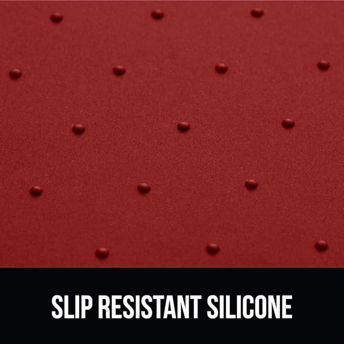 GORILLA GRIP 100% Waterproof Raised Edge BPA Free Silicone Pet Feeding Mat, Dog Cat Food Mats Contain Spills Protects Floors, Placemats for Cats and Dogs Water Bowl, Pets Accessories 18.5x11.5 Red