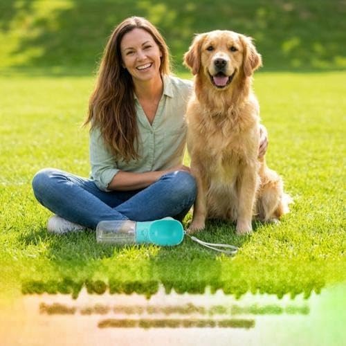 Dog Water Bottle for Walking, Portable Pet Water Dispenser, Leak-Proof Travel Bottle for Dogs and Cats –19 oz by CarpathianTradeCo