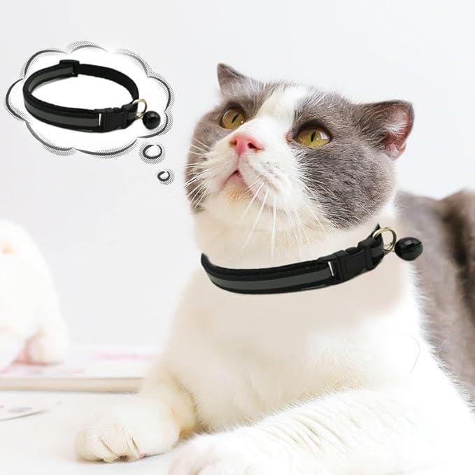 Dark Blue XS Puppy Collar with Bell Leash Set, Reflective Cat Collars Soft Adjustable Buckle for XXS Extra Small Medium Tiny Female Male Boys Girls Pets Dog Kitten Teacup Yorkie X-Small