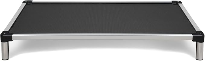 K9 Ballistics Chew Proof Elevated Cooling Dog Bed - Made for Aggressive Chewers, Virtually Indestructible, Ripstop Fabric with No Padding, Pre-Assembled - Small, Obsidian Black Ripstop