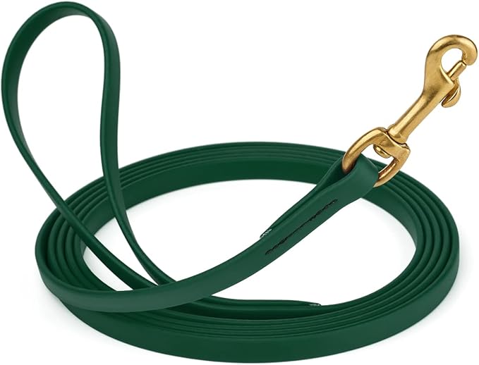Viper K9 Biothane Working Dog Leash Waterproof Lead for Tracking Training Schutzhund Dog Sport & Search - Odor-Proof Long Line with Solid Brass Snap for Puppy Medium and Large 1/2" x 10ft Hunter Green