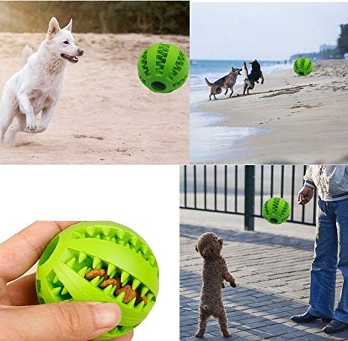 Sunglow 2 Pack Dog Toy Ball，Nontoxic Bite Resistant Teething Toys Balls for Small/Medium/Large Dog and Puppy Cat, Dog Pet Food Treat Feeder Chew Tooth Cleaning Ball Exercise Game IQ Training