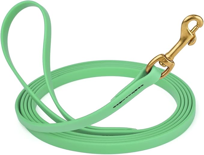 Viper K9 Biothane Working Dog Leash Waterproof Lead for Tracking Training Schutzhund Dog Sport & Search - Odor-Proof Long Line with Solid Brass Snap for Puppy Medium Large 1/2" x 33ft Sea Foam Green