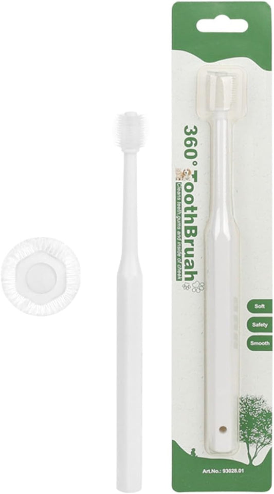 Pet Toothbrush for Dog Cats Tooth Tool Soft Bristle 360 Degree Dog Teeth Care Silicone Bristles Toothbrush