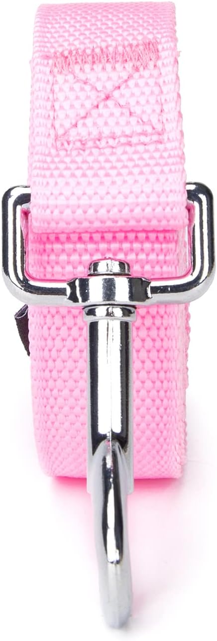 Siumouhoi Strong Durable Nylon Dog Training Leash, 1 Inch Wide Traction Rope, 6 ft Long, for Small and Medium Dog (Pink, 6 Feet)