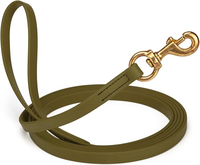 Viper K9 Biothane Working Dog Leash Waterproof Lead for Tracking Training Schutzhund Dog Sport & Search - Odor-Proof Long Line with Solid Brass Snap for Puppy Medium Large 5/8" x 20ft Olive Drab Green