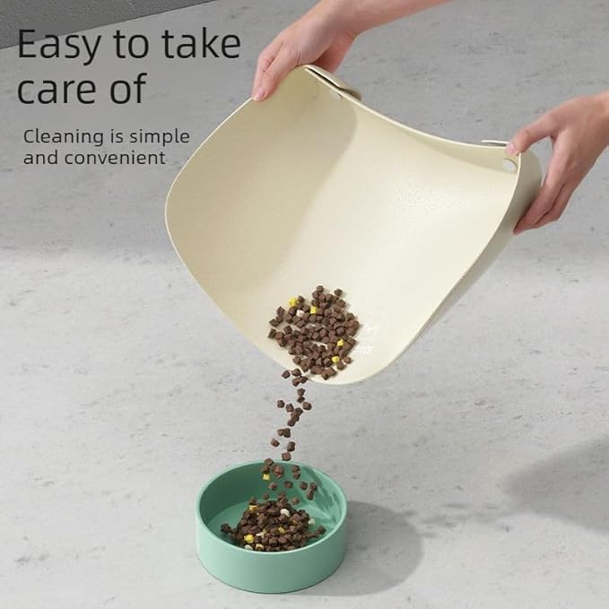 Pet Dog Food Mat w/Raised-Edge – Waterproof Faux Leather Cat Placemat for Bowls, Non-Slip & Washable Feeding Mat for Messy Eaters, Splash Guard for Floors (Cafe Latte,M)